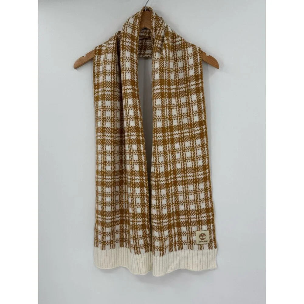Timberland Women's Plaid Knit Scarf | Wheat Plaid | One Size